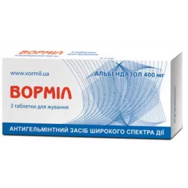 Вормил, таблетки жевательные, 400 мг, №3 | интернет-аптека Farmaco.ua