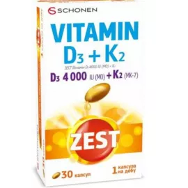 Zest Витамин Д3+К2, капсулы мягкие, 4000 МЕ, №30 | интернет-аптека Farmaco.ua