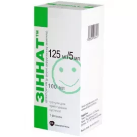 Зиннат, гранулы для приготовления суспензии, флакон 100 мл, 125 мг/5 мл | интернет-аптека Farmaco.ua